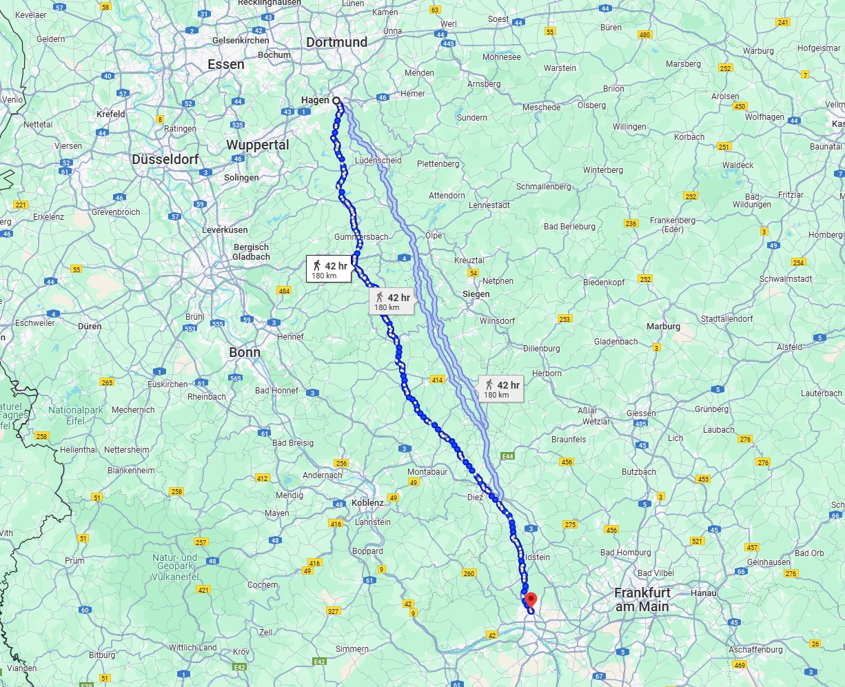Anreise von Hagen Zu Wiesbaden Über 