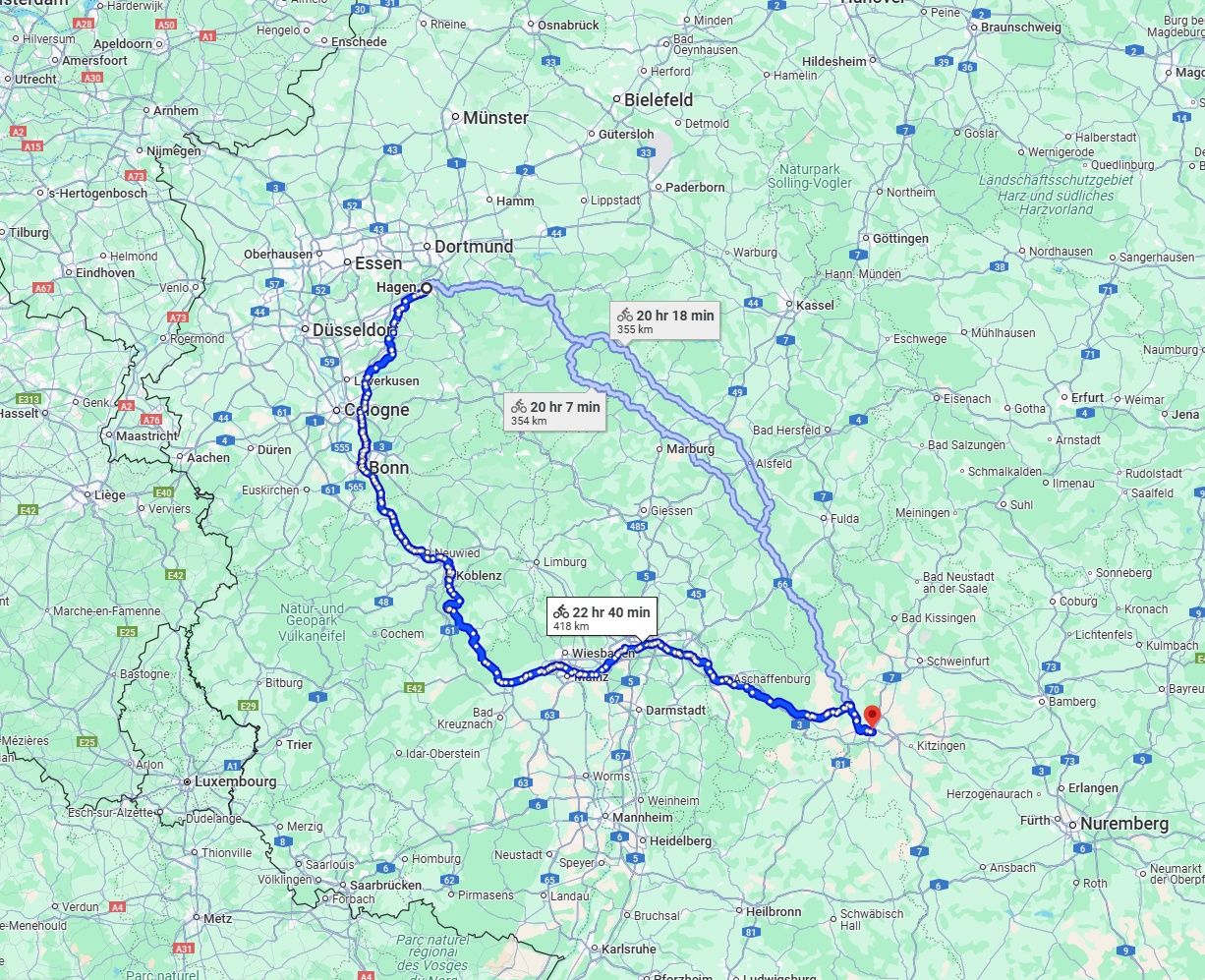 Anreise von Hagen Zu Würzburg Über 