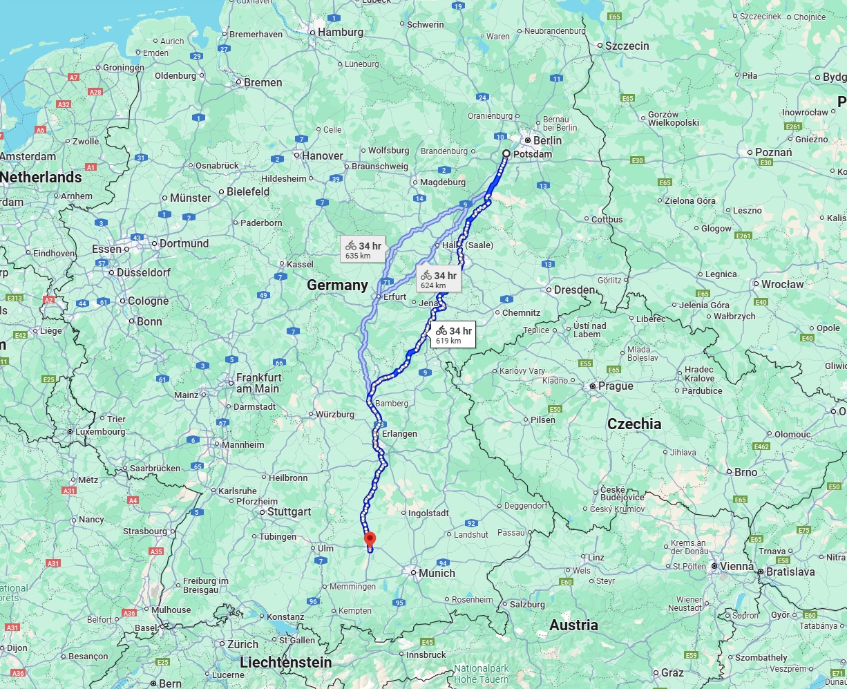 Anreise von Potsdam Zu Augsburg Über 