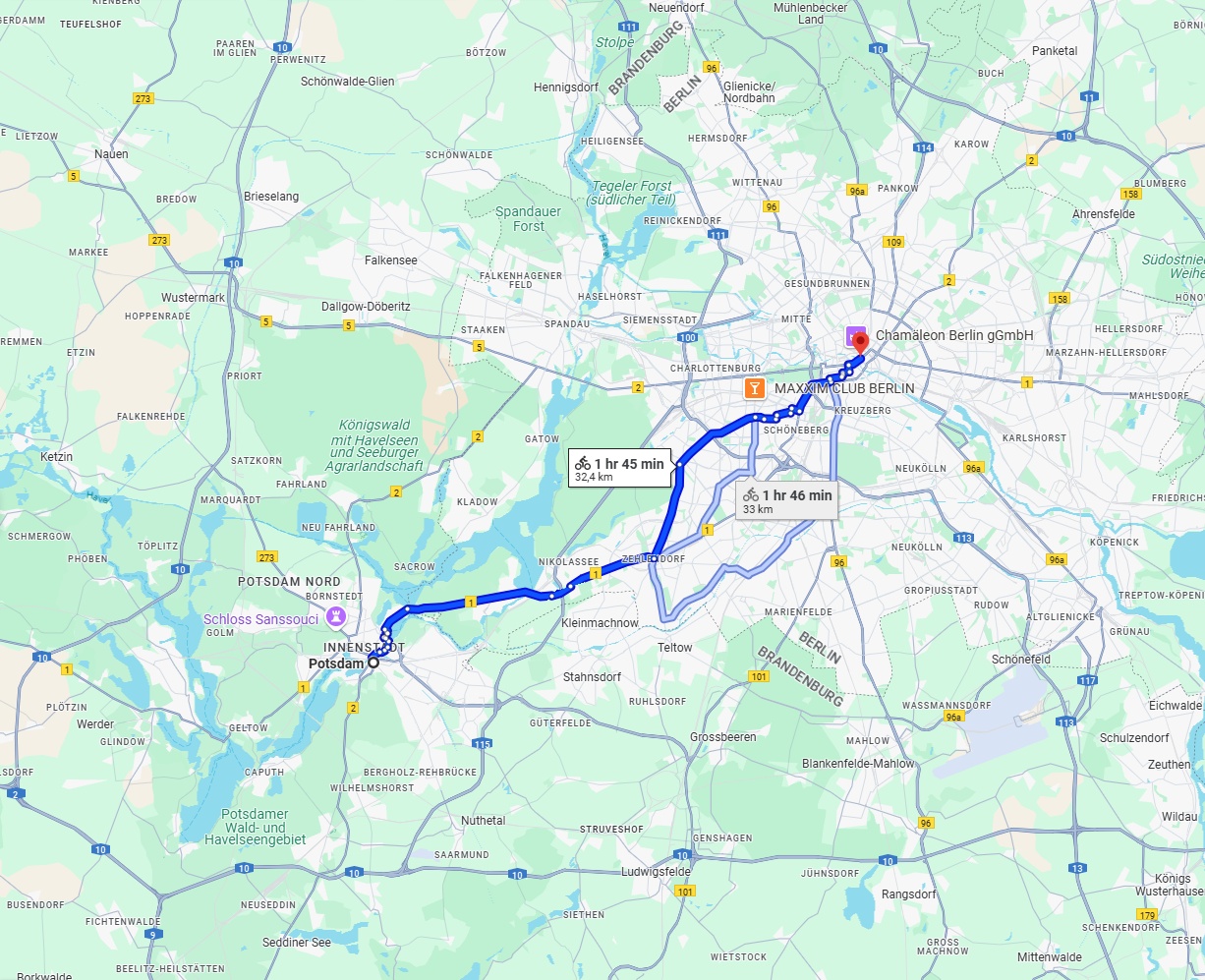 Anreise von Potsdam Zu Berlin Über 
