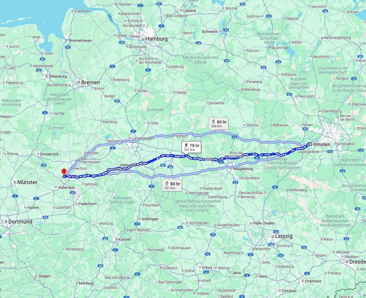 Anreise von Potsdam Zu Bielefeld Über 