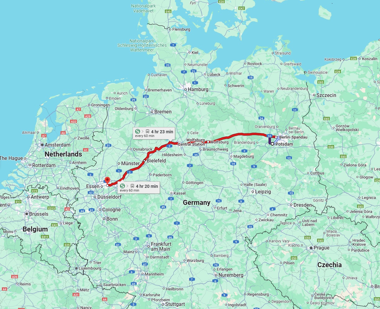 Anreise von Potsdam Zu Bochum Über 