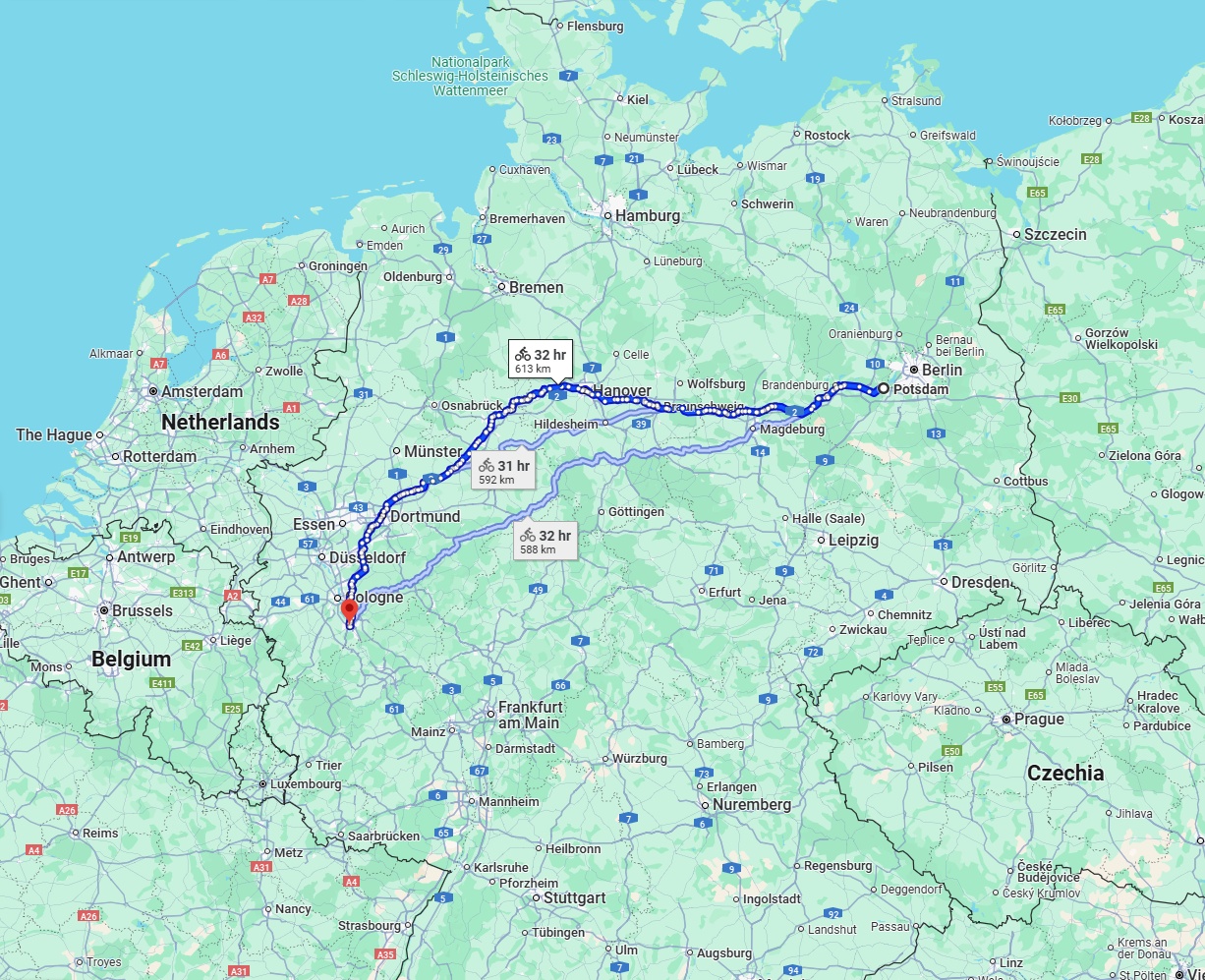 Anreise von Potsdam Zu Bonn Über 
