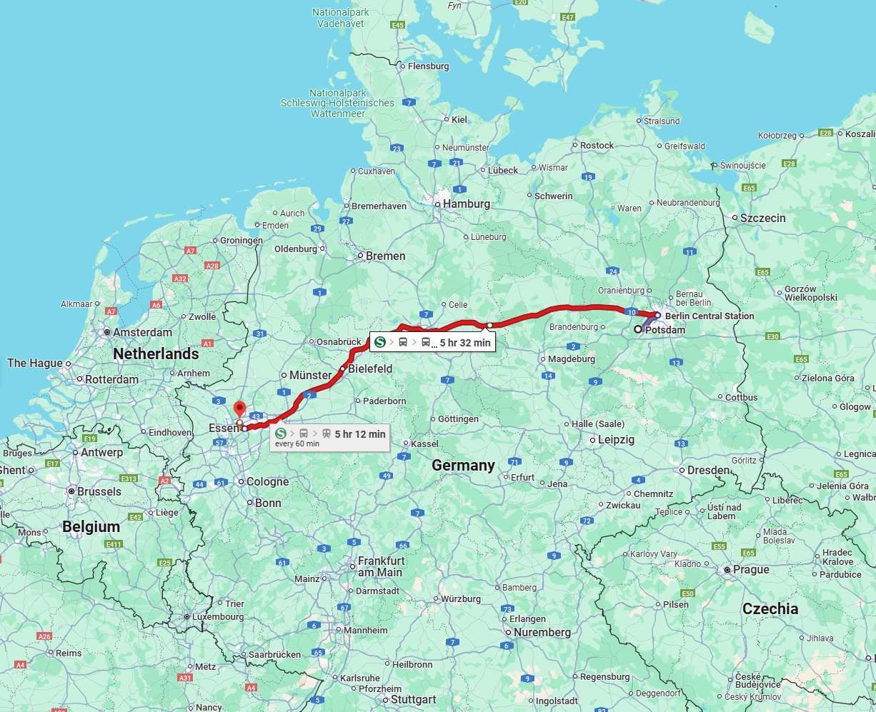 Anreise von Potsdam Zu Bottrop Über 