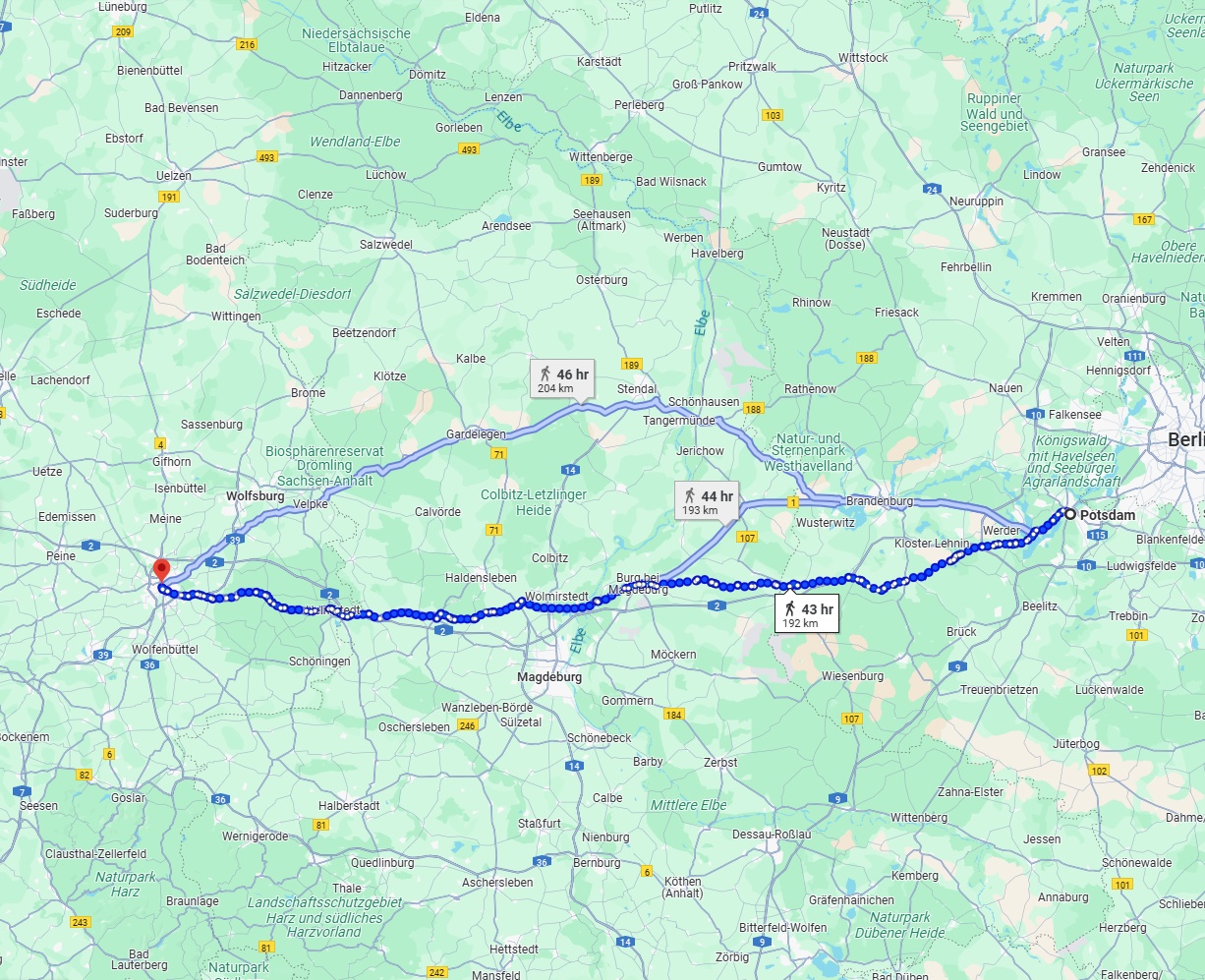 Anreise von Potsdam Zu Braunschweig Über 