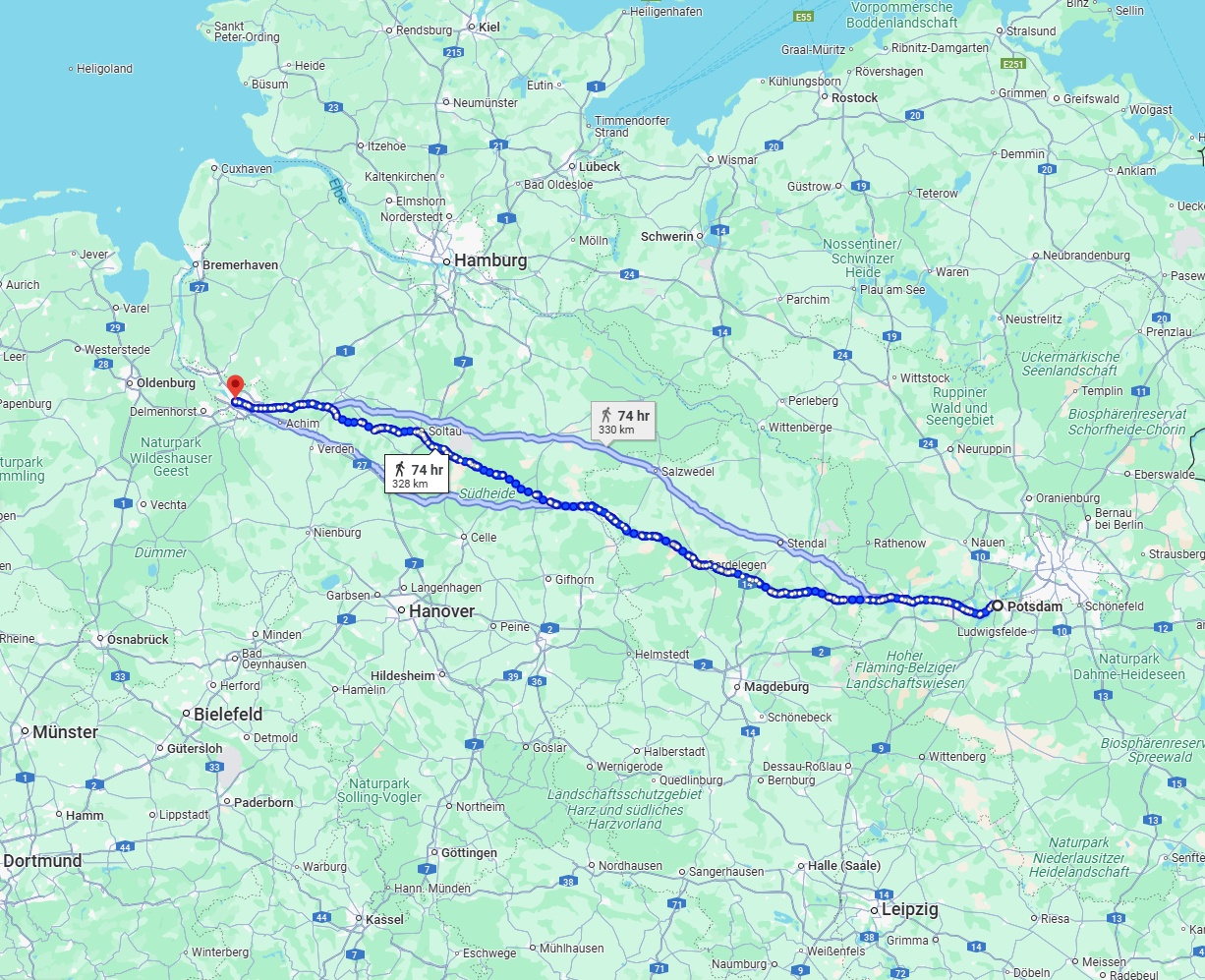 Anreise von Potsdam Zu Bremen Über 