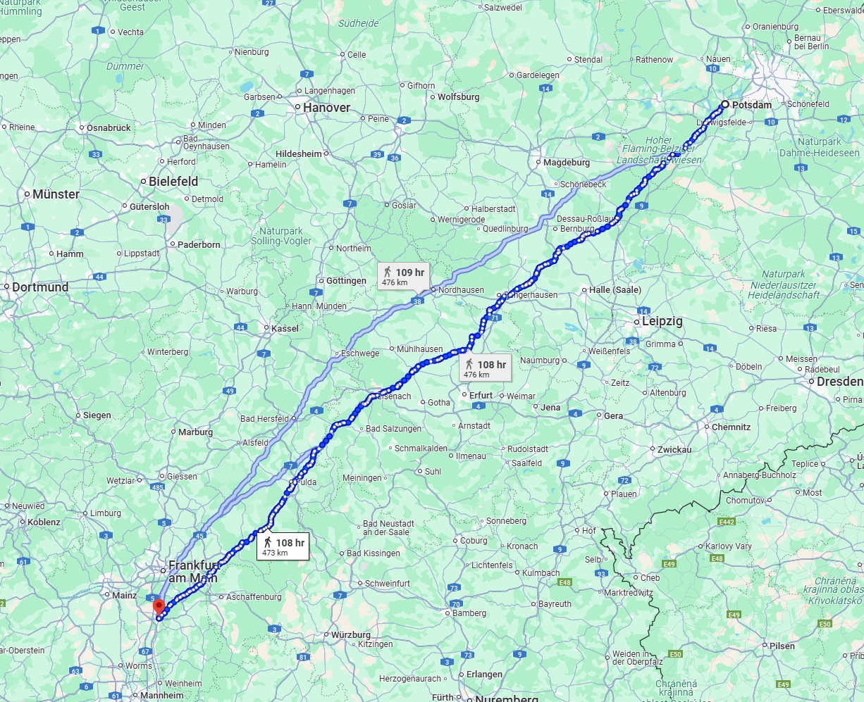 Anreise von Potsdam Zu Darmstadt Über 