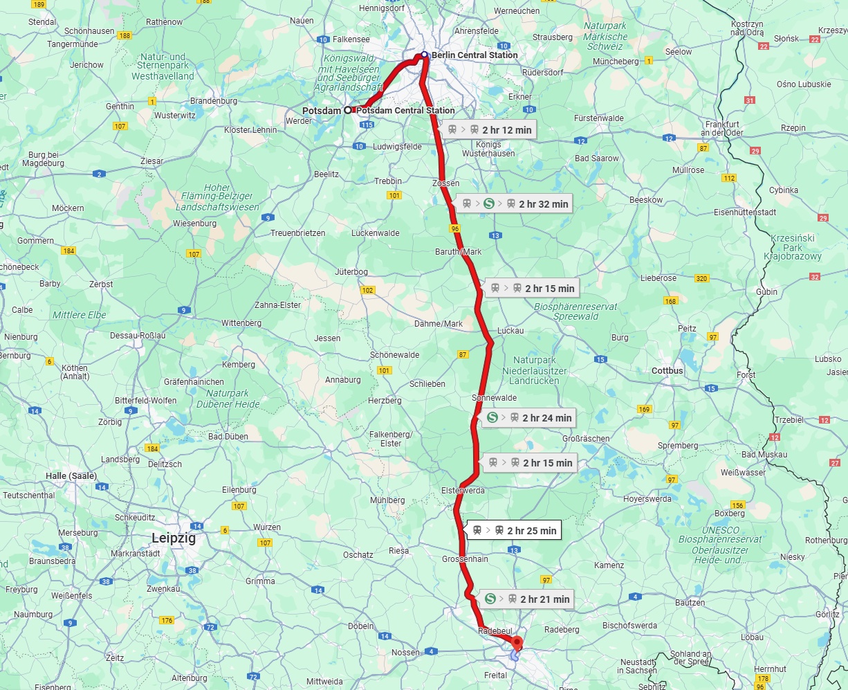 Anreise von Potsdam Zu Dresden Über 
