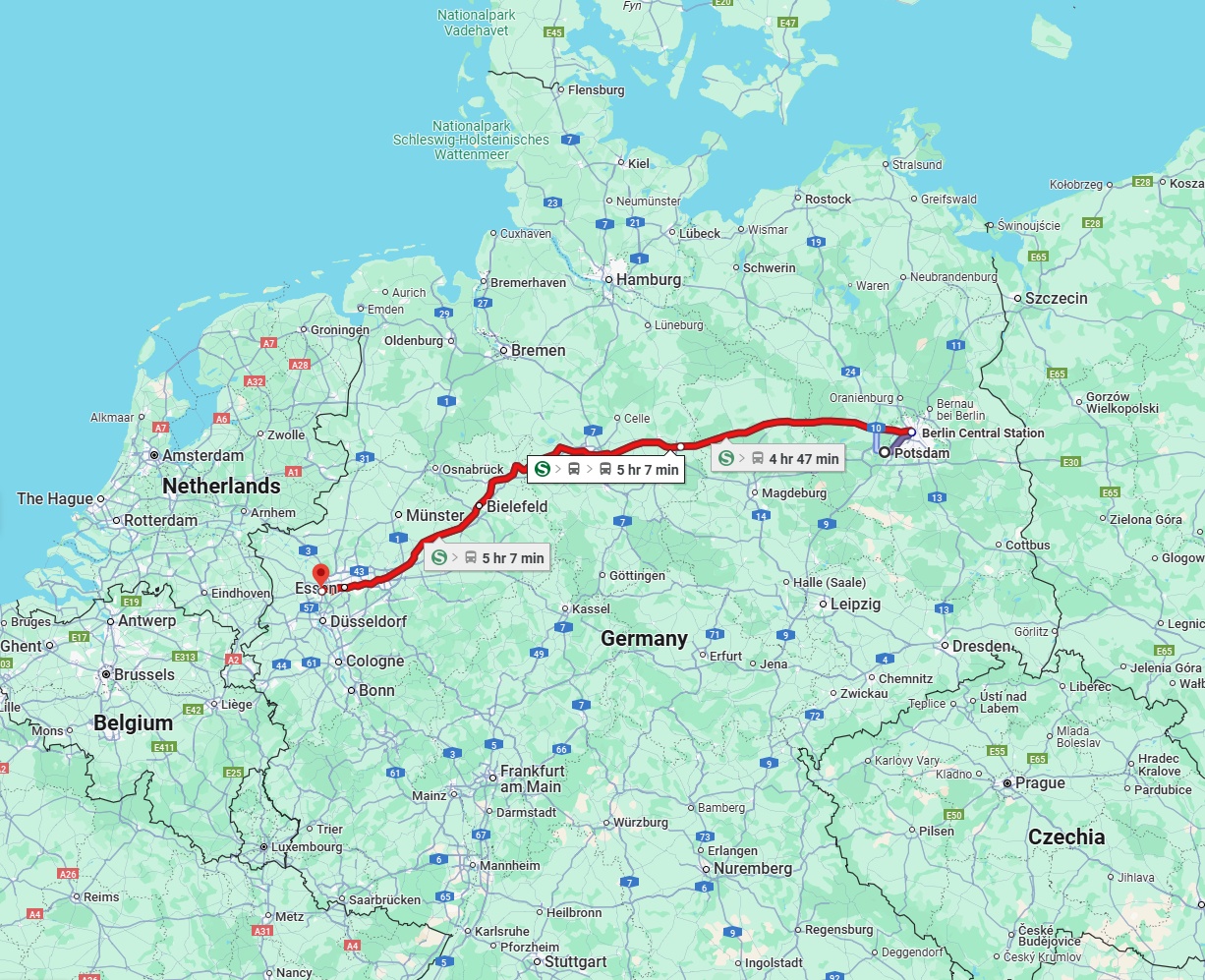 Anreise von Potsdam Zu Duisburg Über 