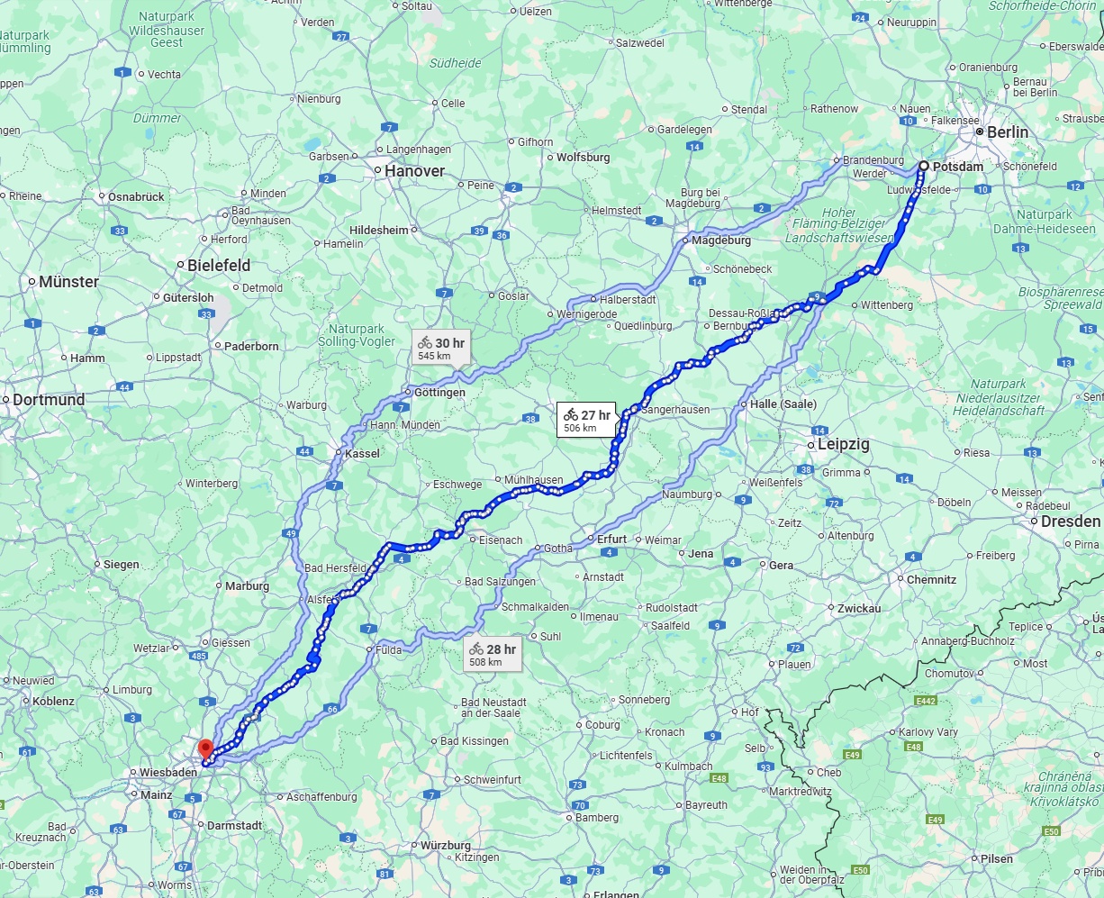 Anreise von Potsdam Zu Frankfurt am Main Über 