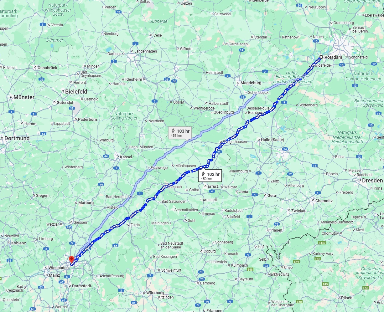 Anreise von Potsdam Zu Frankfurt am Main Über 