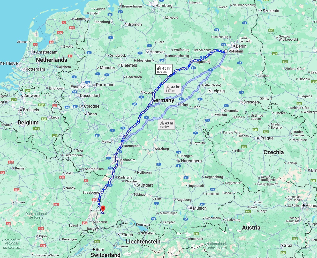 Anreise von Potsdam Zu Freiburg im Breisgau Über 