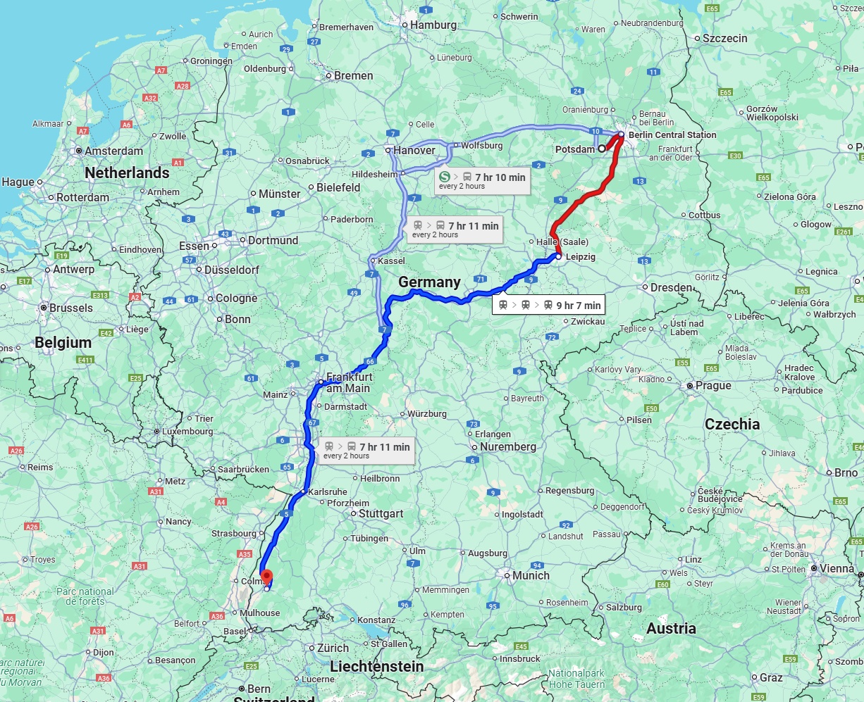 Anreise von Potsdam Zu Freiburg im Breisgau Über 