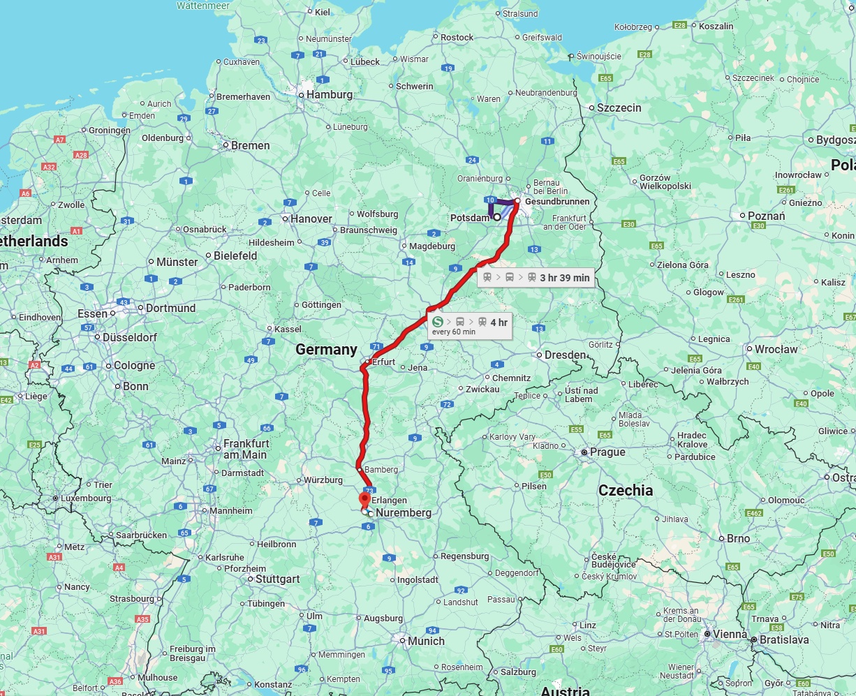 Anreise von Potsdam Zu Fürth Über 