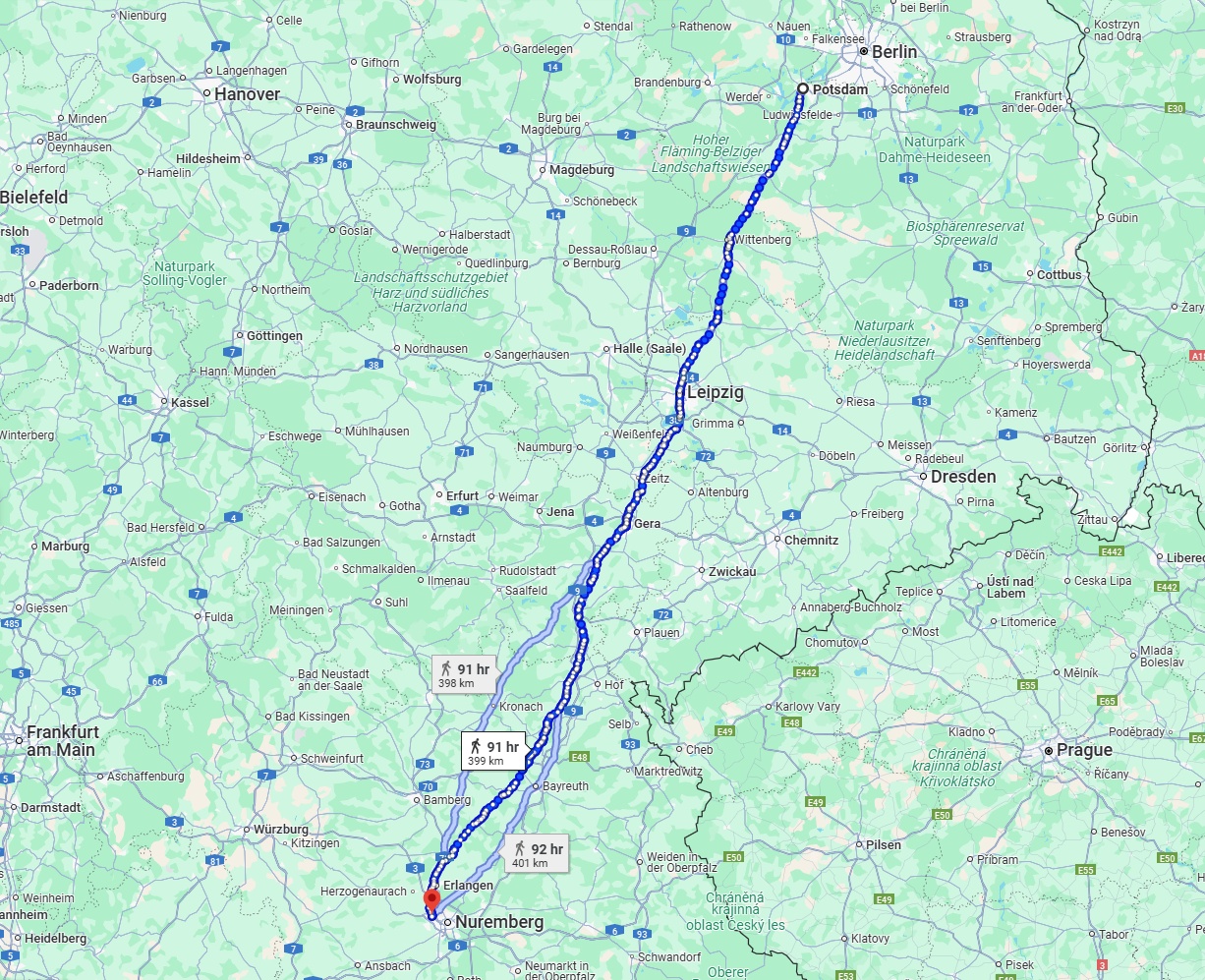 Anreise von Potsdam Zu Fürth Über 