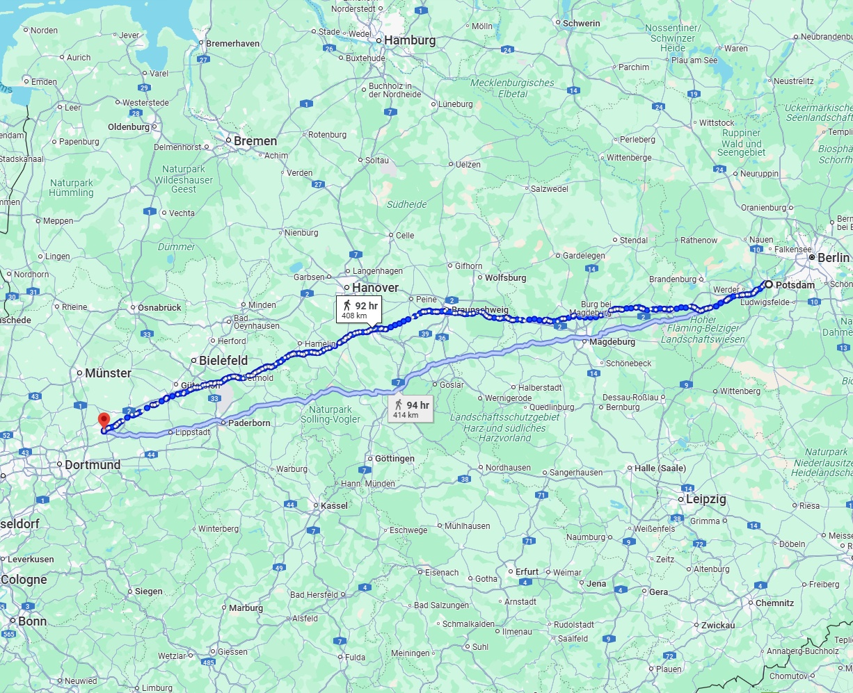 Anreise von Potsdam Zu Hamm Über 