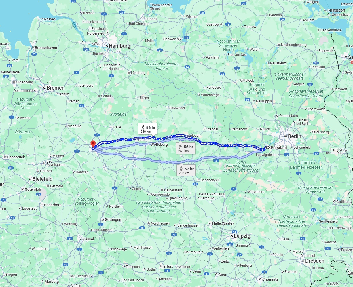 Anreise von Potsdam Zu Hannover Über 
