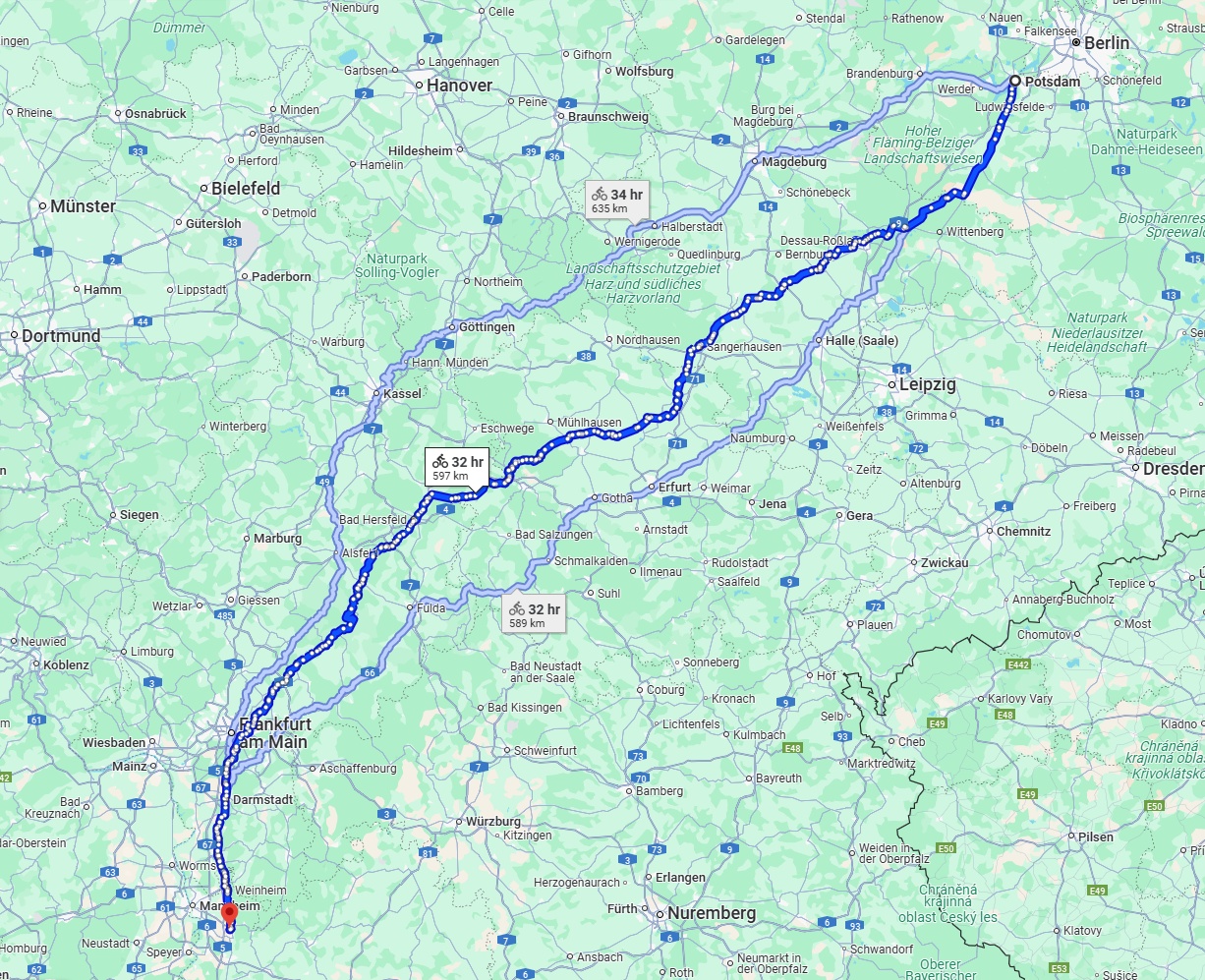 Anreise von Potsdam Zu Heidelberg Über 