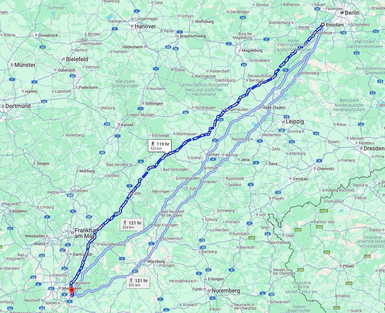 Anreise von Potsdam Zu Heidelberg Über 
