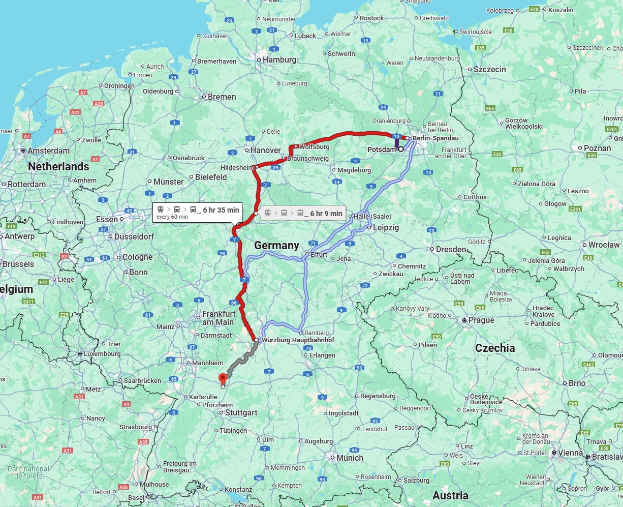 Anreise von Potsdam Zu Heilbronn Über 