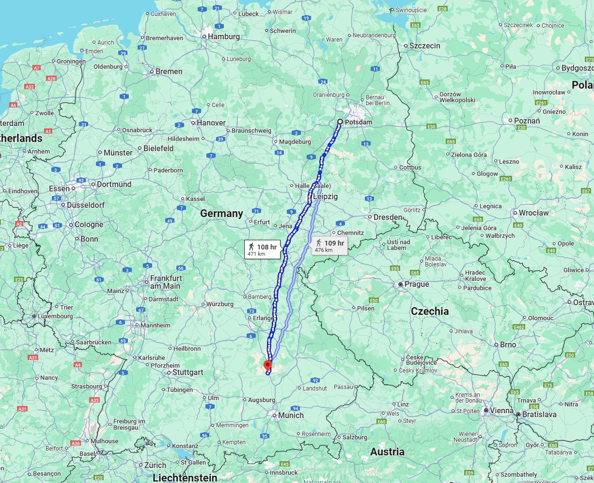 Anreise von Potsdam Zu Ingolstadt Über 
