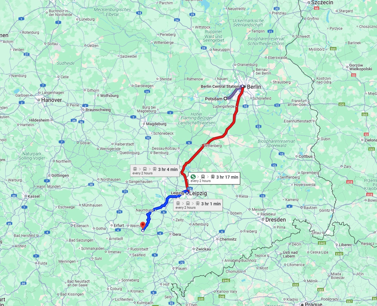 Anreise von Potsdam Zu Jena Über 