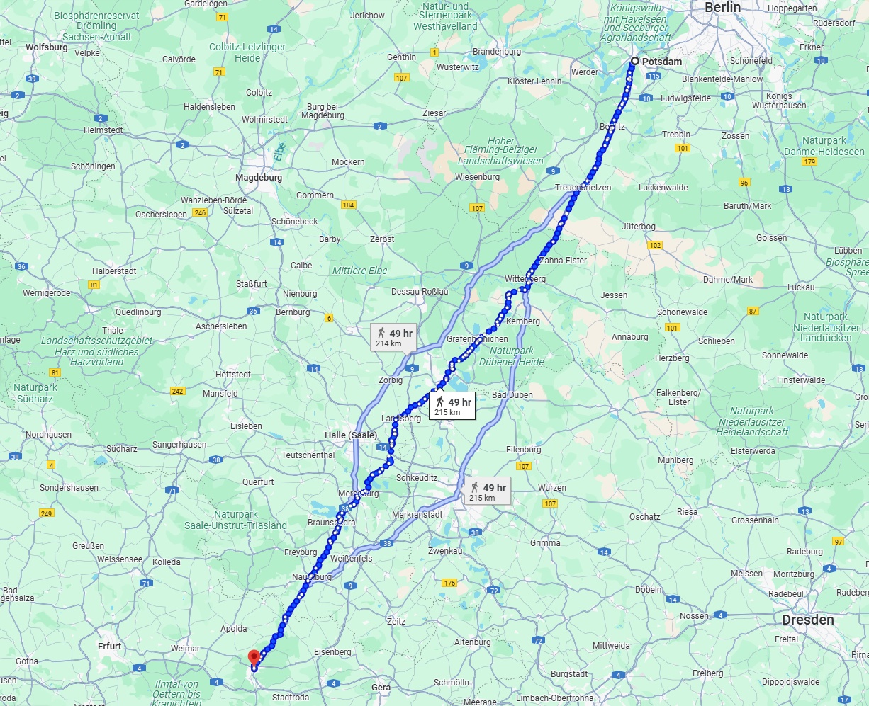 Anreise von Potsdam Zu Jena Über 
