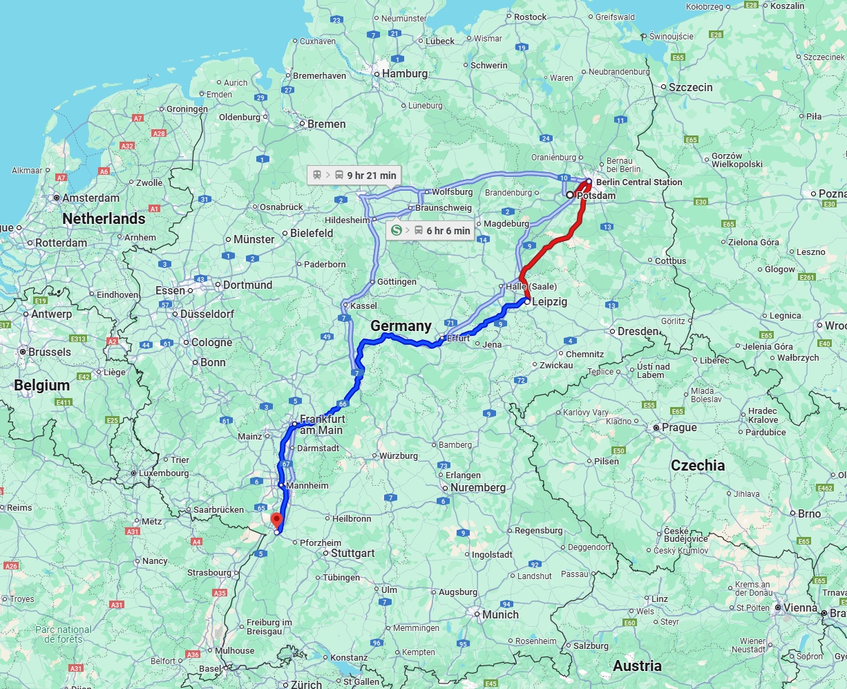 Anreise von Potsdam Zu Karlsruhe Über 