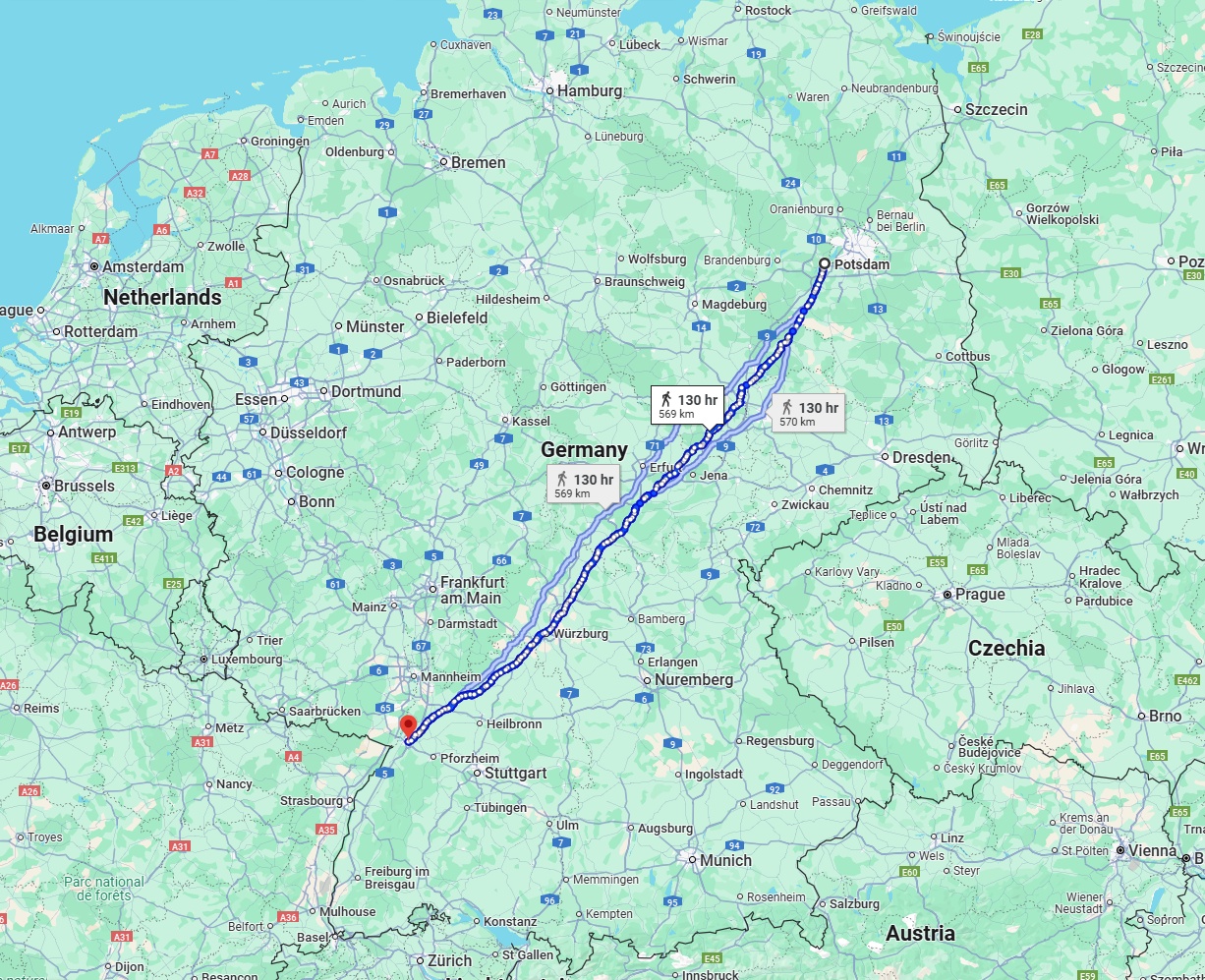 Anreise von Potsdam Zu Karlsruhe Über 