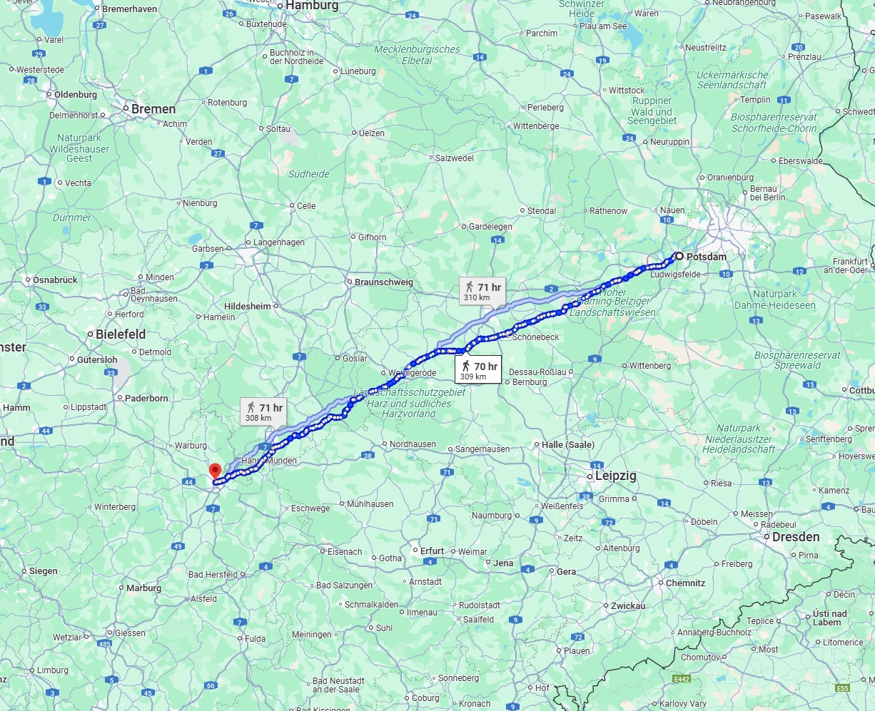Anreise von Potsdam Zu Kassel Über 