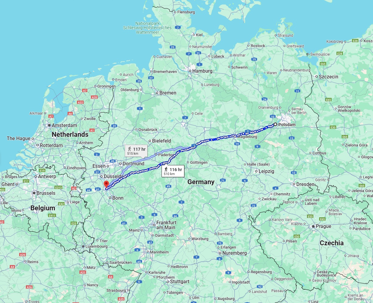 Anreise von Potsdam Zu Köln Über 