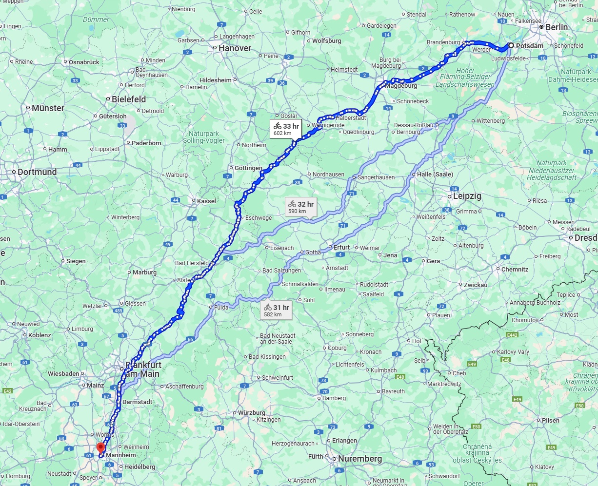 Anreise von Potsdam Zu Ludwigshafen am Rhein Über 