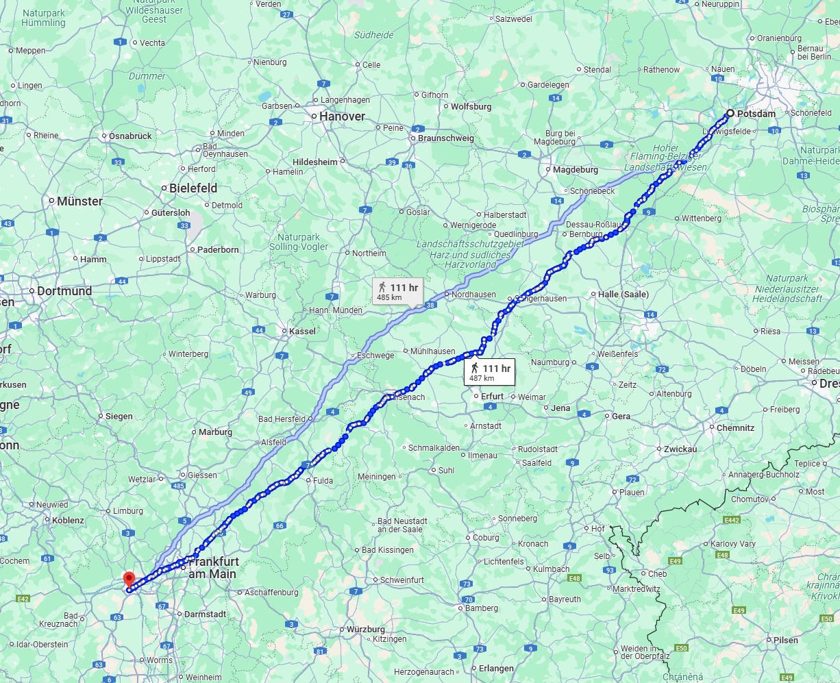 Anreise von Potsdam Zu Mainz Über 