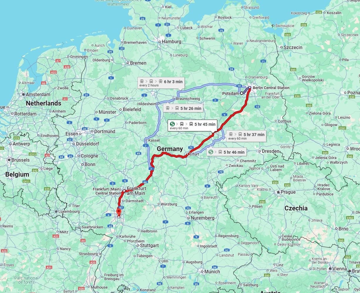 Anreise von Potsdam Zu Mannheim Über 