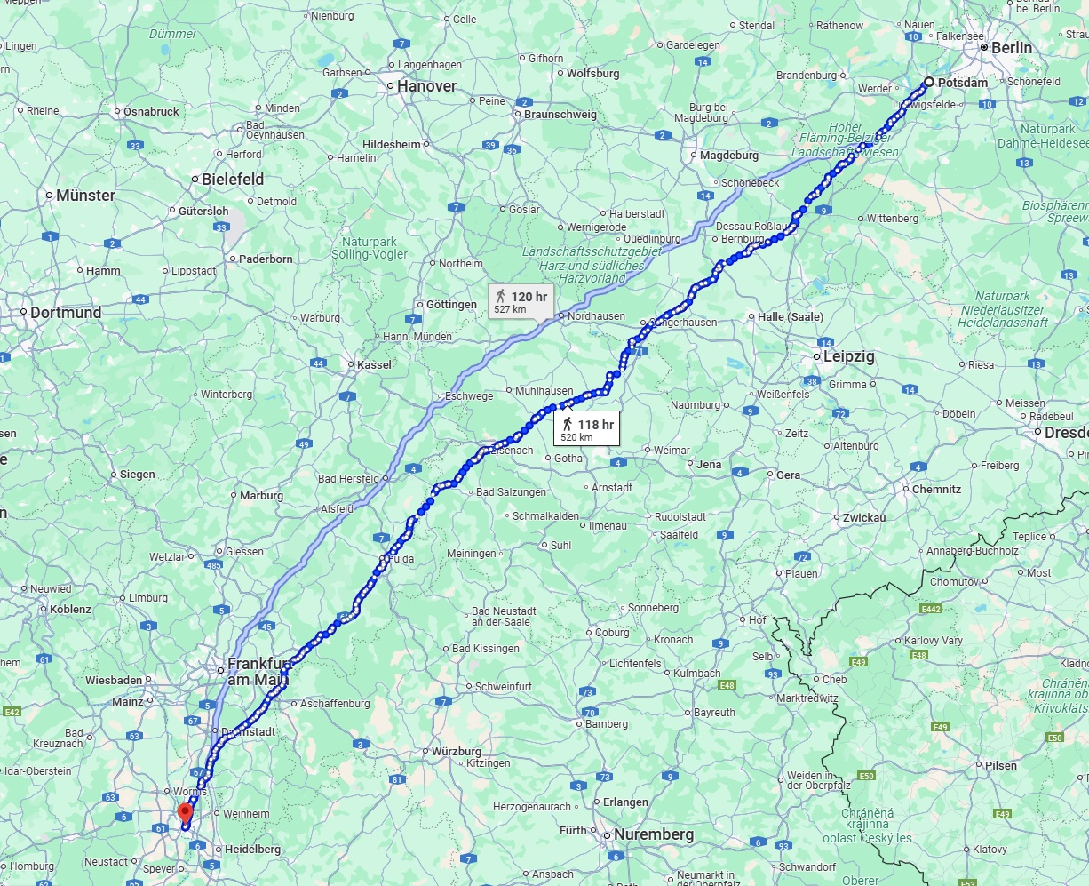 Anreise von Potsdam Zu Mannheim Über 