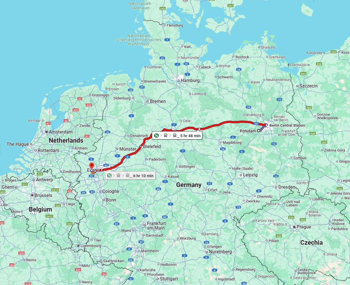 Anreise von Potsdam Zu Moers Über 