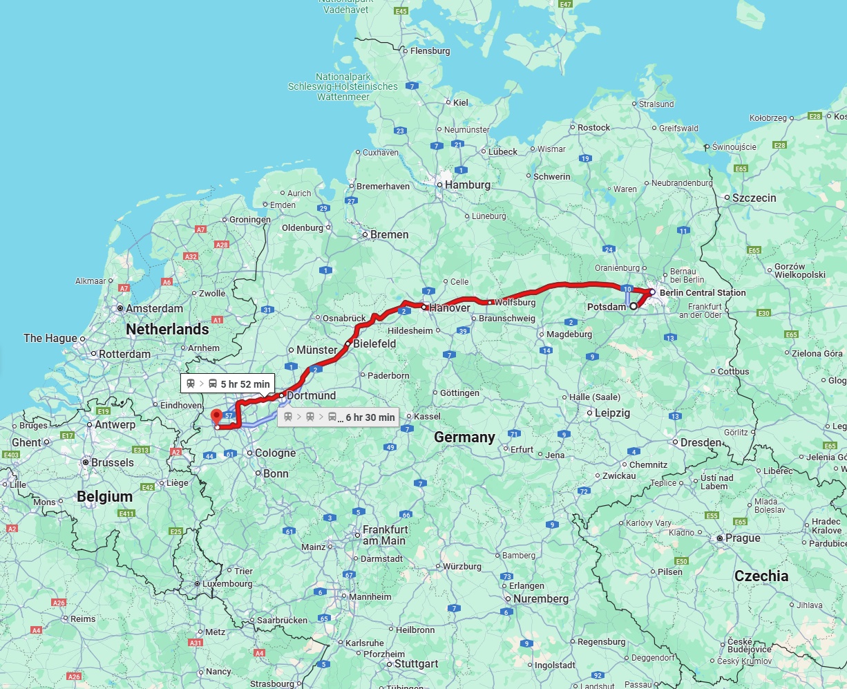 Anreise von Potsdam Zu Mönchengladbach Über 