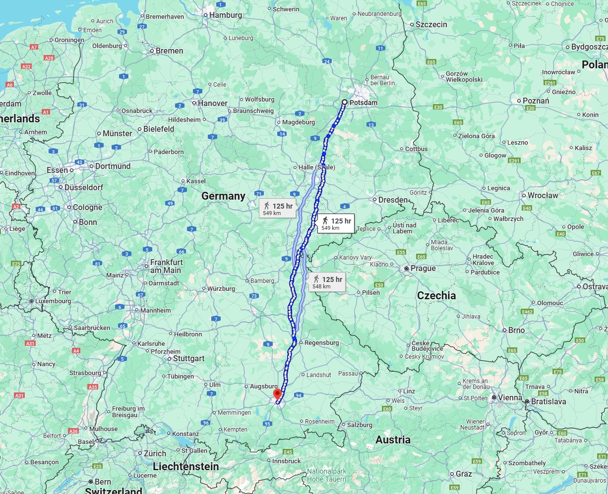 Anreise von Potsdam Zu München Über 