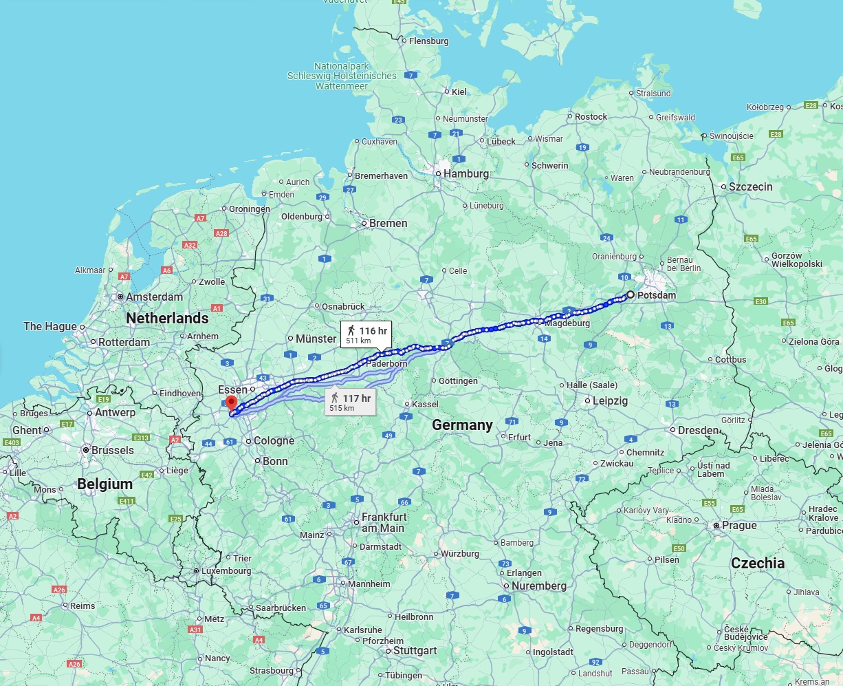 Anreise von Potsdam Zu Neuss Über 