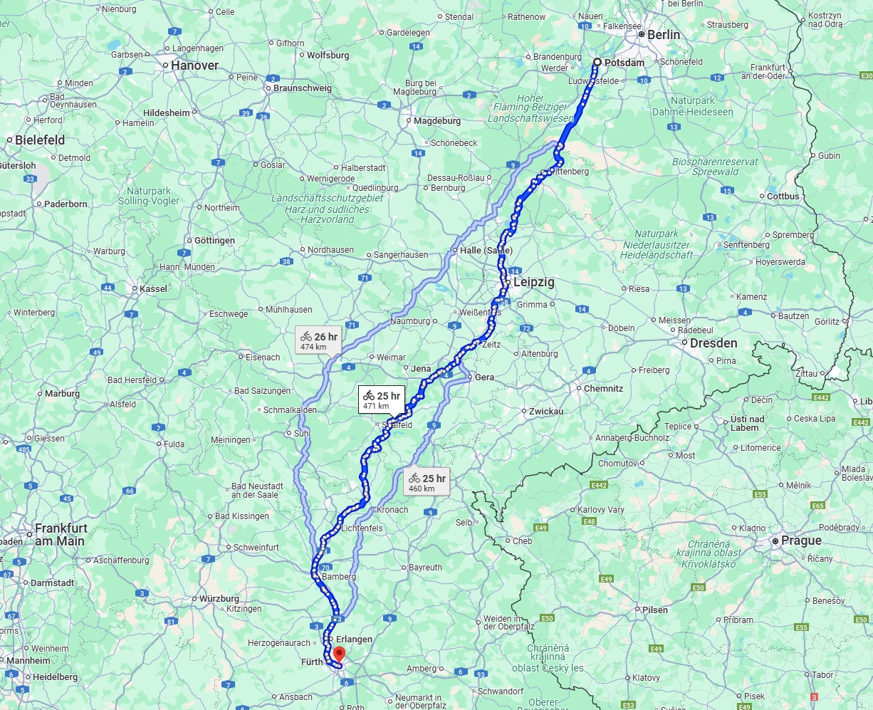 Anreise von Potsdam Zu Nürnberg Über 
