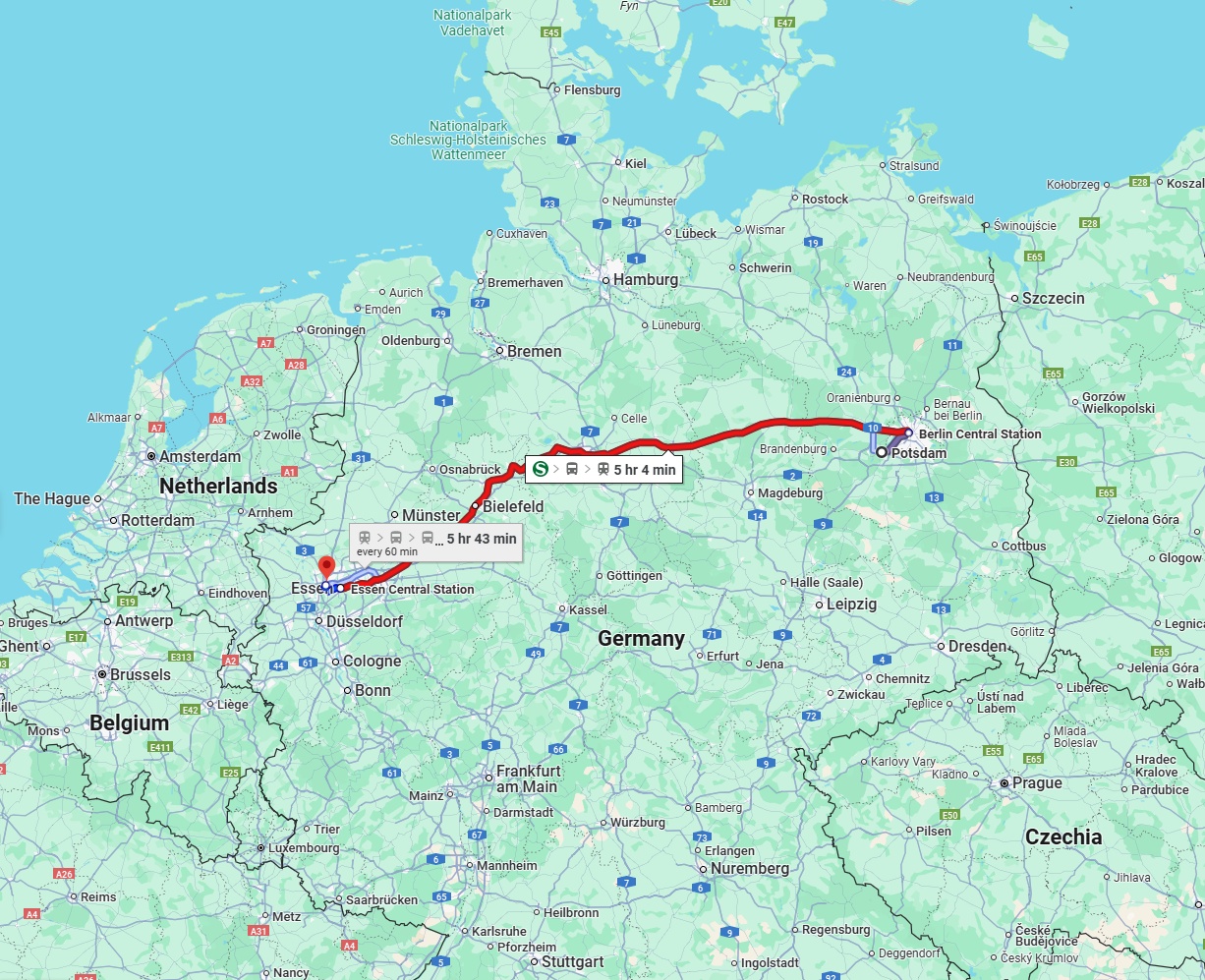 Anreise von Potsdam Zu Oberhausen Über 