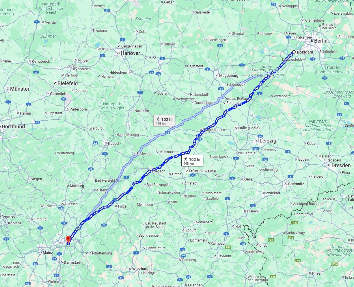 Anreise von Potsdam Zu Offenbach am Main Über 