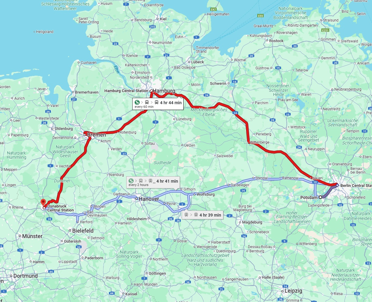 Anreise von Potsdam Zu Osnabrück Über 
