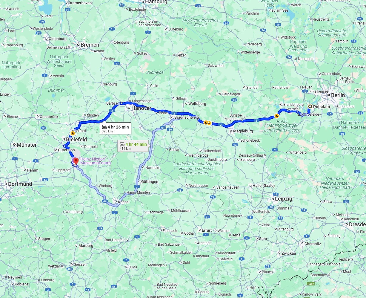 Anreise von Potsdam Zu Paderborn Über via A2