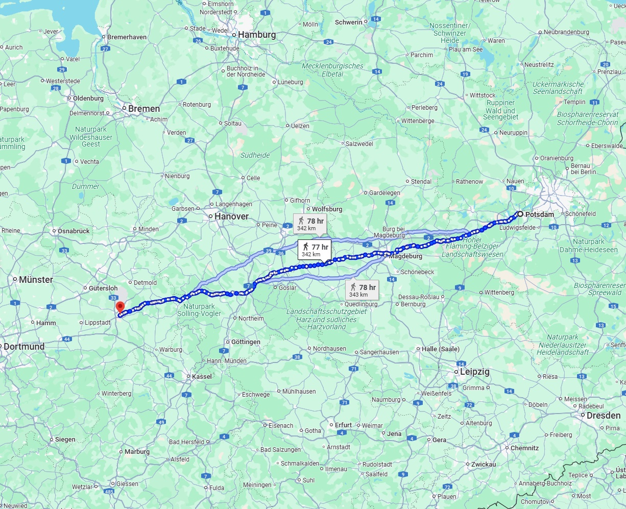 Anreise von Potsdam Zu Paderborn Über 