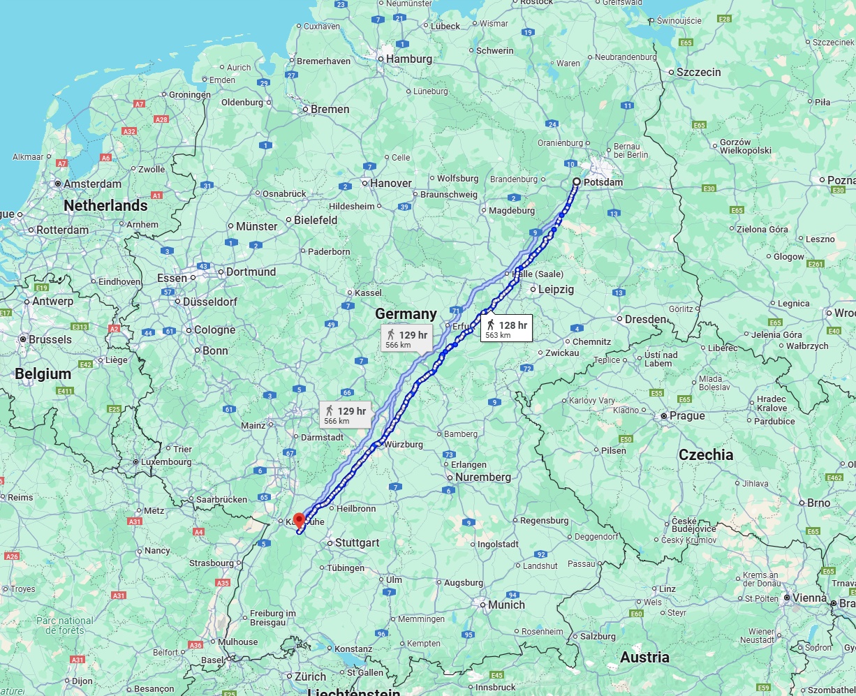 Anreise von Potsdam Zu Pforzheim Über 