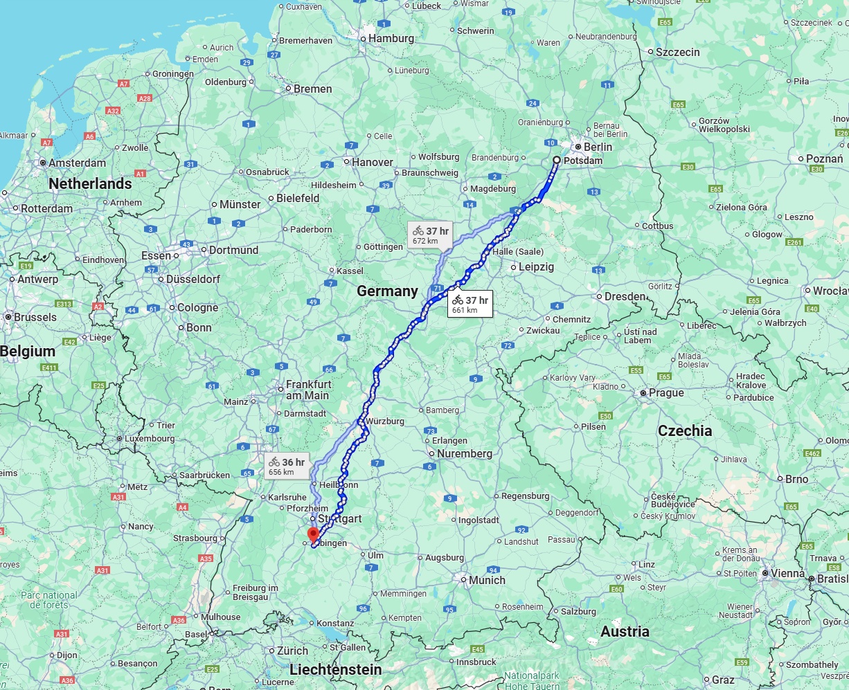Anreise von Potsdam Zu Reutlingen Über 