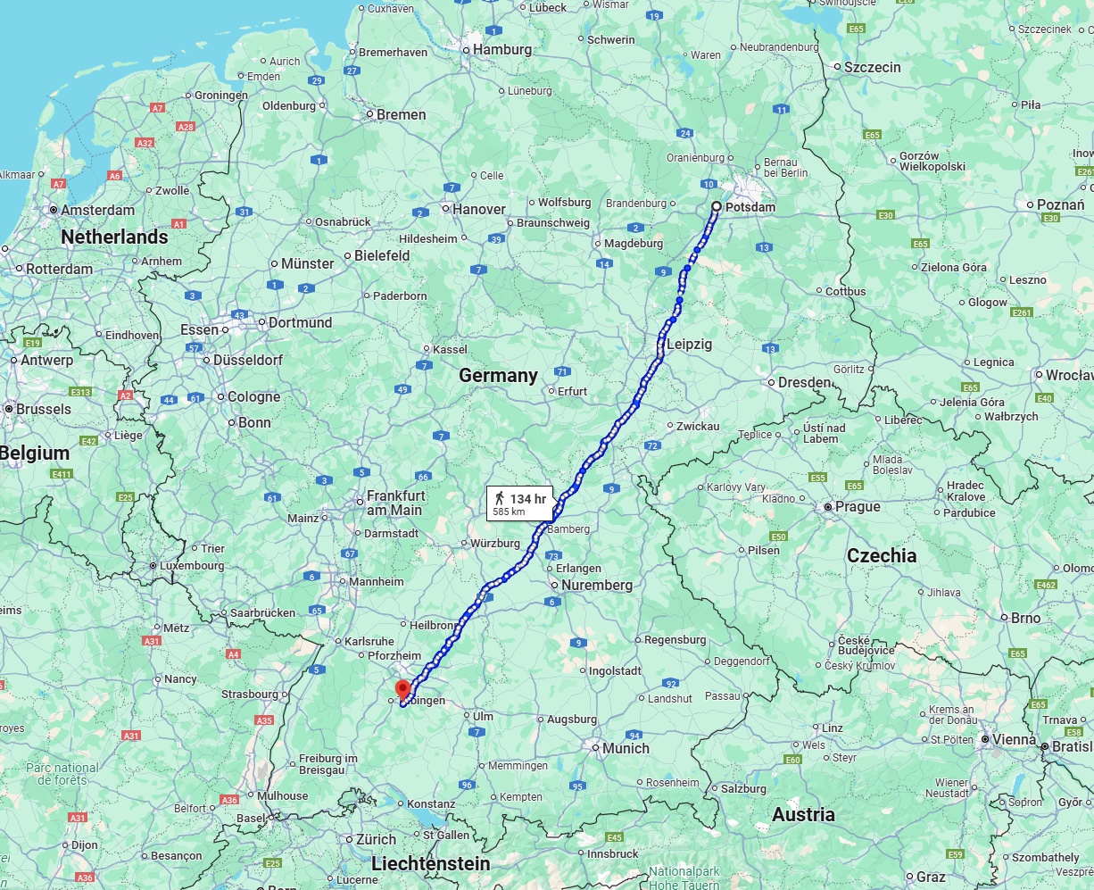 Anreise von Potsdam Zu Reutlingen Über 