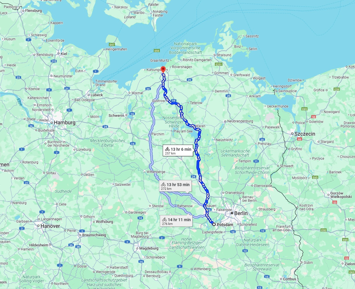 Anreise von Potsdam Zu Rostock Über 