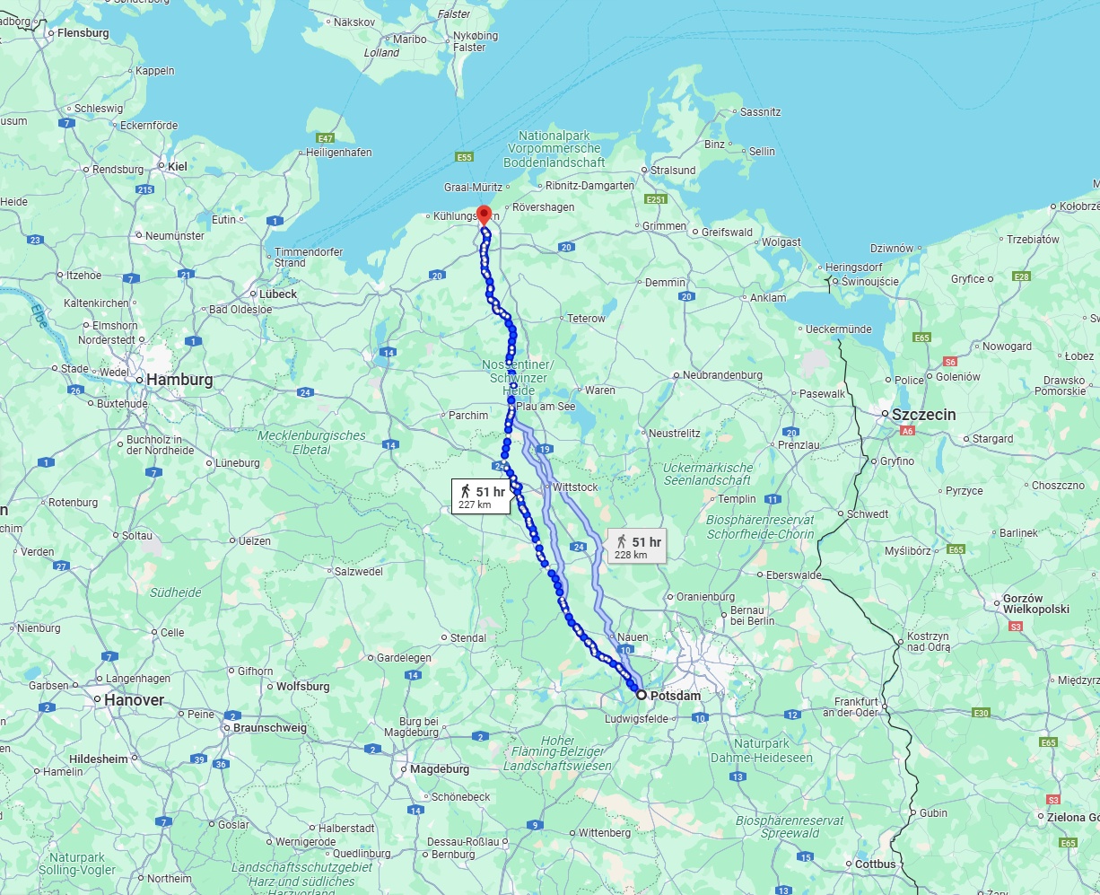 Anreise von Potsdam Zu Rostock Über 